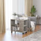 FIRBNUS Beistelltisch Betongrau 70x35x55 cm Mit Rollen - Für Bett Und Sofa, Schmal, Aus Holzwerkstoff