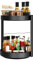 TOTSUN 2 Tier Lazy Susan Turntable, 360 ° Rotating Spice Rack, Black Rotating Cupboard Organiser Storage Kitchen, Suitable for Kitchen Counter, Pantry, Living Room, Workbench and Dresser