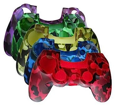 VANZACK Silikon Schutzhülle für 4 Controller mit Sicherem Sitz | Zugang zu Anschlüssen Bleibt Frei, Passgenaue Form, Controllergehäuse als Zubehör für 4 Stück-controller