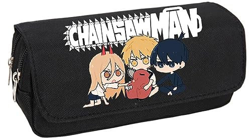 jiminhope Chainsaw Man Japanese Anime Pencil Case Large Capacity Pencil Pouch Stationery Pen Bag Pochita for Teen