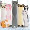 Transplant Lange Katze Stofftiere Lange Katzen Kissen Kawaii Cat Pillow Plüschtier Katze Kuscheltier Katze Kissen Süße Katzen Plüschtier Geschenke für Kinder Freunde (50cm, Britisches Blau)