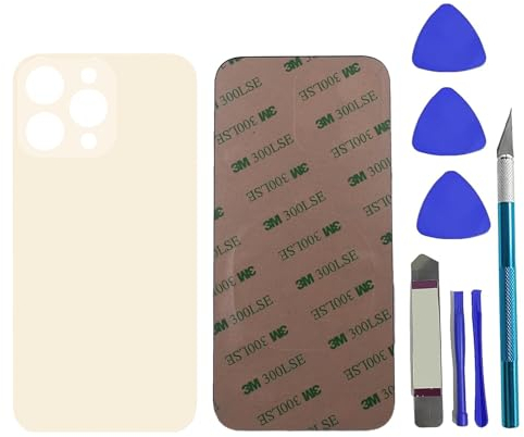 PeiDog 13 Pro Remplacement de la vitre arrière pour iPhone 13 Pro Remplacement de la vitre arrière avec kit d'outils de réparation (Or)