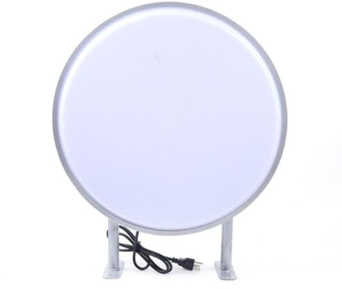 Boîte lumineuse LED ronde - Panneau publicitaire éclairé double face - En acrylique - 50 cm