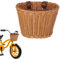 Kinder-Fahrradkorb vorne, Fahrrad-Hängekorb mit verstellbaren PU-Gürteln, wetterfest, hochwertig, handgewebt, Rattan, Fahrradkorb für Jungen und Mädchen, Fahrradzubehör