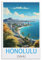 Honolulu Oahu Vintage-Reiseposter, 30 x 45 cm, Leinwand-Kunst-Poster und Wandkunst, Bilddruck, Schlafzimmer-Dekor