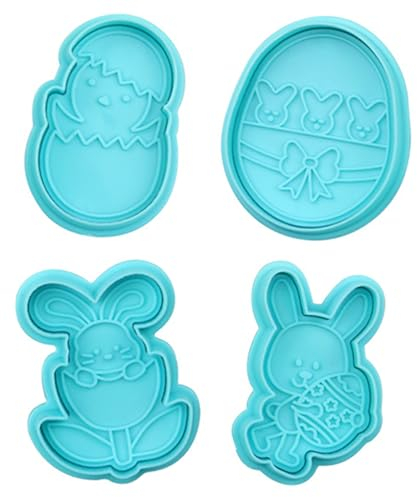 Formine Biscotti Animali, 4 Pezzi Stampi per Biscotti a Forma di Animale 3D Tagliabiscotti Plastica Stampi Biscotti Stampo per Biscotti Animali, forme per biscotti,stampo biscotti (blu)