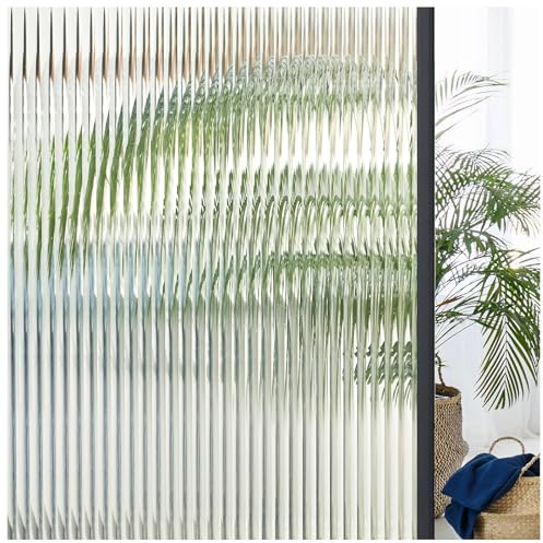 Coavas Reeded Glass Window Privacy Film, 3D Fluted, 17.5x78.7