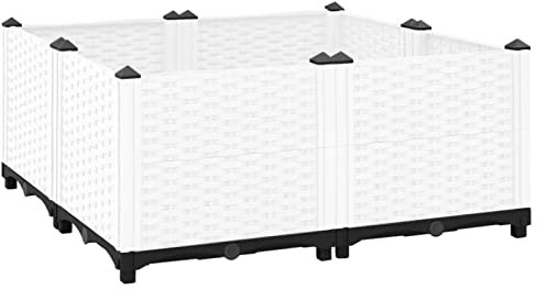 Chaduof Lit surélevé 80x80x38 cm Polypropylène,Bordure Pierre,Kit Gabion,Gabion Jardiniere