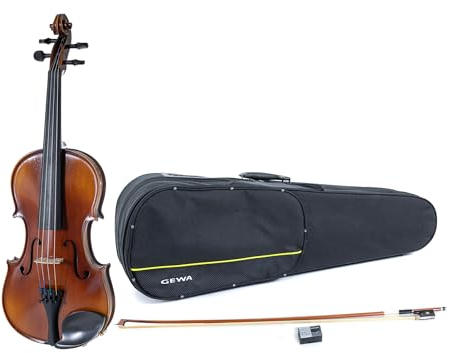 GEWA Violingarnitur Allegro VL 1 Linkshänder – 4/4 Spielfertig, massiver europäischer Ahorn und europäische Fichte, handlackiert, Massaranduba Bogen, Larsen Aurora Saiten, Violinformetui