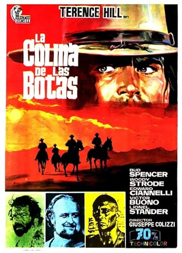 Boot Hill 01 A0 Poster auf Leinwand, Wandkunst, Heimdekoration, Filmposter, Leinwand, Film, Kino, Retro, Vintage, Kult, klassisch, Nostargic, Saga, moderner Nachdruck, wir drucken jedes Poster für