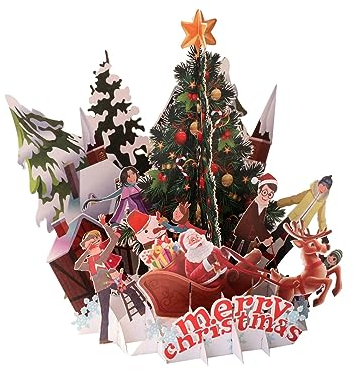 Weihnachtskarten Edel kreative Weihnachtsfeier, kreative drei Dekorationspapierschnitzerei, festliche Segensbotschaftskarte Sprüche Karten Freundschaft (Army Green, One Size)