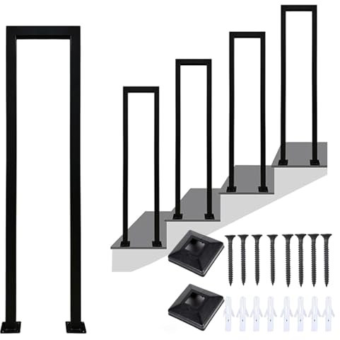 Corrimano Per Scale Interne, Corrimano Scale, Corrimano Per Scale Esterne di U, Passamano Per Scale Interne, Ringhiere Per Esterni Nero, Corrimano, Per Balconi Corridoi(U-nero, 110CM)