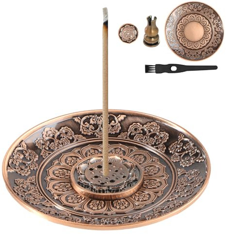Gebiuhoo Räucherstäbchen Halter 3-teiliges Set - Incense Burner Holder Bronze - Räucherstäbchen Schale - Spirituelle Weihrauch Festhalten
