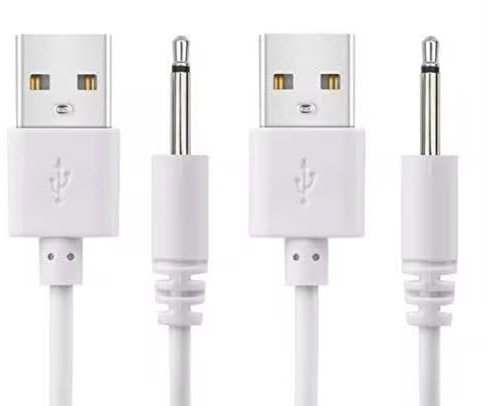 Panlouting 2 Piezas | Repuesto Cable de Carga USB Cargador CC 2,5mm | Carga Rápida | Para Masajeadores y Otros Dispositivos