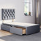 ComfoRest - Stylish 3FT Single Divan Bed with 24 Chester Headboard & 2 Spacious Drawers | Elegant Frame with Storage and a Sturdy Base (Grey Plush)