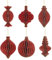 6 Stück Wiederverwendbar Weihnachten Wabenbälle zum Aufhängen Papier Weihnachtsdeko Ornamente Dekoration Waben Hängende Deko für Weihnachtsanhänger Weihnachtsbaum Schmuck Christbaumschmuck (Rot)