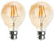 DC VOLTAGE, Vintage LED Bayonet Bulb, Edison G95 8W B22 Dimmable LED Filament Bulb, 2700K WarmWhite Amber Glass 400LM Globe Bulb, Old Fashioned Retro Style Decorative Energy Saving - 220V Pack of 2