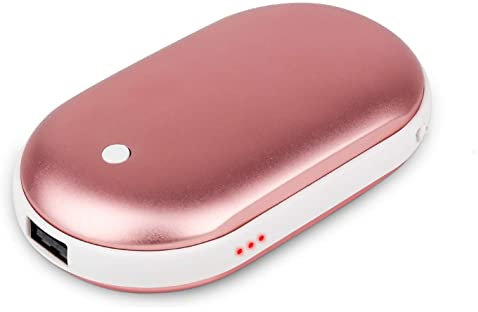 Hand Warmers, USB Rechargeable Hand Warmers, 2 in1 Mini Power Bank Charger Portable Electric Hand Warmer, Perfect for Outdoors, Best Gifts for Men and Women in Cold Winter (Pink, one size)