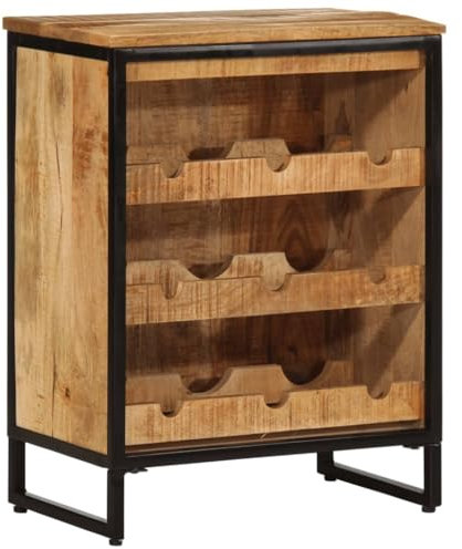 Tidyard Casier à vin pour 9 Bouteilles Bois Massif de manguier, Casier à Vin Range Bouteilles, Porte Étagère à Bouteille pour Cuisine, Bar, Salon, Bistro, Cave à Vin