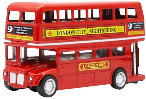 YGCHEN Mini Bus Modell London Rot Legierung Doppeldecker Bus Modell 1/64 Skala Spielzeugauto Miniaturmodelle Spielzeug Bus Ornament