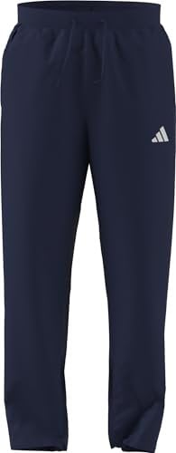adidas Herren Essentials SMALL Logo Stanford Pant Open Hem, Dark Blue/White, L