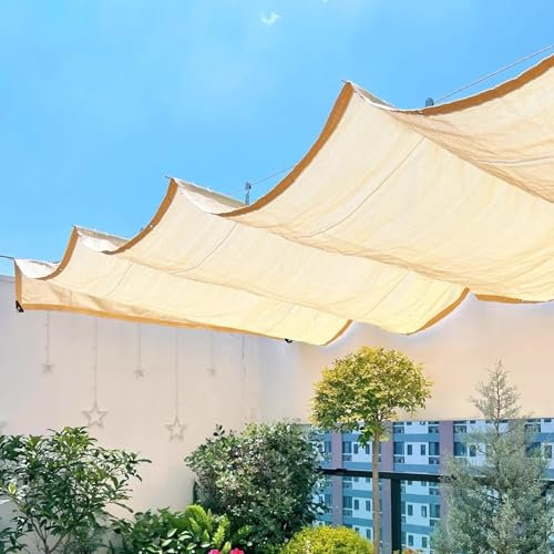 Voile d'ombrage rétractable pour pergola de jardin, couverture anti-UV (0,5 x 3 m)