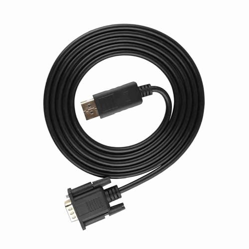 JTLB Câble adaptateur DisplayPort Thunderbolt vers VGA 1080p 1,8 m pour PC portable - Connecteurs plaqués or - Transmission audio vidéo HD EDID