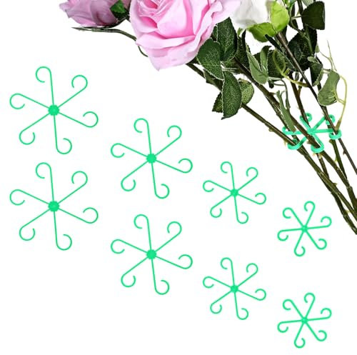 8 Stück Pflanzen Stütze Blumenhalter Kunststoff Pflanzenstielhalter Garten Monstera Pflanzenstütze Hortensien Stütze Rankstäbe Pflanzen Kletterstangenhalter für Topfpflanzen Gemüse (Grün)