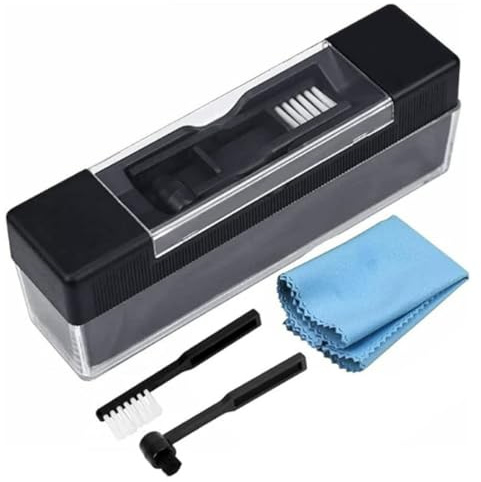 FiTspi 2 in 1 Vinyl Record Cleaning Kit, Vinyl Record Cleaning Brush & Stylus Cleaner, Velvet Anti-static Cleaner, Dust Remover Brush for Phonograph Turntable LP Vinyl Records