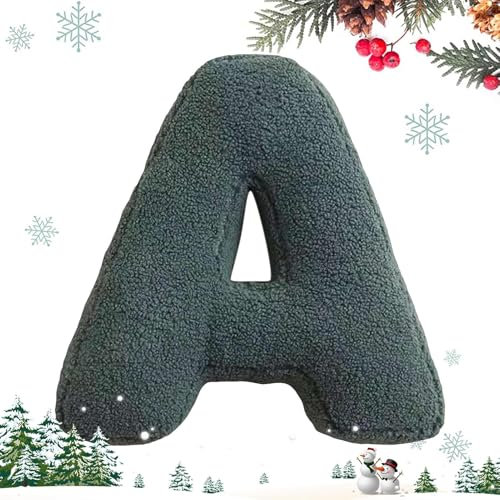 Weiche Plüschbuchstaben mit Initialen, Alphabet-Kissen von A bis Z | Dekokissen mit englischen Buchstaben, bequemes Sofakissen für Wohnzimmer, Bett oder Nachttisch