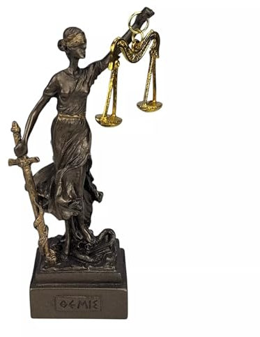 Themis Griechische Statue mit römischem Blind-Dame der Gerechtigkeit, Göttin, kleine Statue, Skulptur, 15 cm