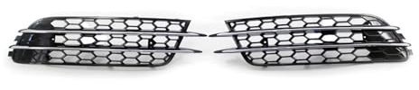 Chrome Car Front Fog Light Kühlergrillabdeckung Trimmkompatibel mit Audi A6 C7 Limousine 2012 2014 2015 Fog Lamp Grill ABS(C)
