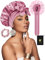 SUTIYO Satin Schlafhaube zum Schlafen, Doppelseitig Seidenhaube Zum Schlafen, Verstellbare Schlafmütze, Haarhaube für Locken, Silk Bonnet für Damen und Mädchen(Rosa/Hell-Rosa)