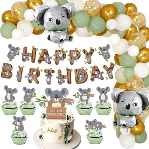 Koala Geburtstag Dekorationen Koala Ballon Koala Party Supplies Koalas Geburtstag Banner Koala Thema Party Dekoration