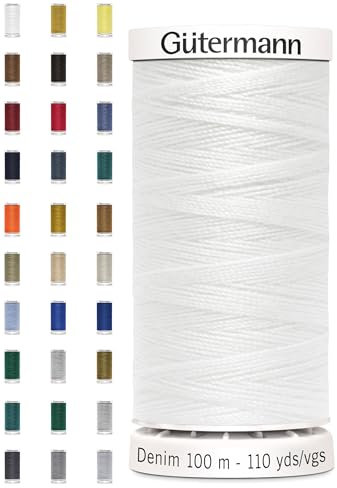 Nähmit - Gütermann DENIM 100-Meter Jeansgarn hochwertig und reißfestes Nähmaschinengarn + GRATIS FARBKARTE (A03-1016)