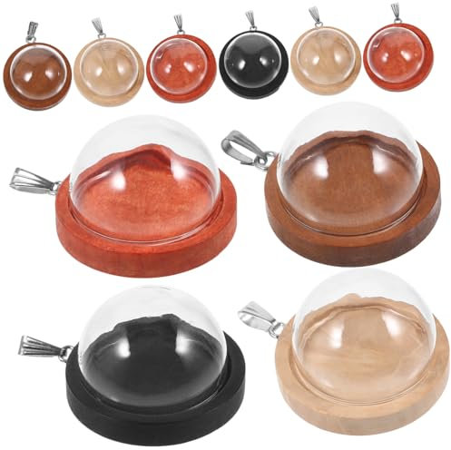 HOMSFOU 10 Stück Cloche Anhänger mit Holzbasis für DIY Schmuckherstellung Dekoration Einzigartiges Design für Ohrringe und Armbänder Vielseitige Bastelaccessoires