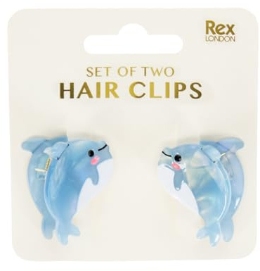 Mini hair claw clips (set of 2) - Dolphins