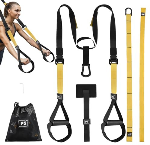 Schlingentrainer,Sling Trainer für EIN Ganzkörpertraining,Schlingentrainer für Zuhause mit Griffen Fitness Trainer für Reisen und Workout Out Indoor & Outdoor Homegym,der Gewichten von bis zu 320KG