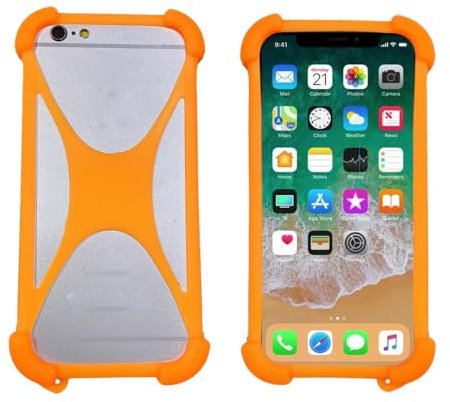 Lankashi Housse Case Cover Etui Coque Soft Silicone Bumper Couverture Protecteur Phone Case pour Bigme HiBreak E Ink 5.84 Orange
