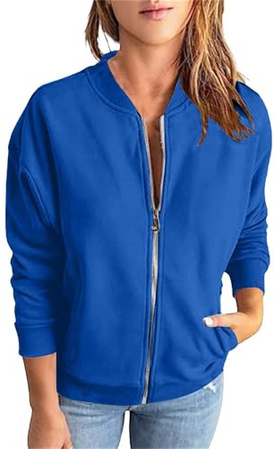 Cocila Giacca Felpata da Donna A Maniche Lunghe Tinta Unita Casual Ampia Felpe Lunghe E Larghe Felpa Sportiva Felpa Nera con Zip Tennis Donna Senza Cappuccio Primavera Tecnica Rosa