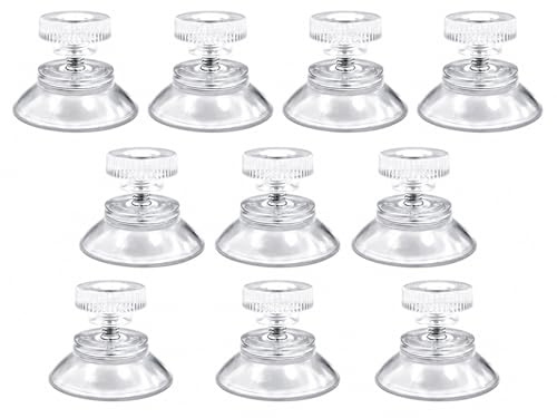 huoanpo 10x Saugnapf mit Gewinde, Saugnapf Haken starker Halt, Saugnäpfe mit Haken & transparente Rändelmutter Ø25mm für Glas und glatte Flächen