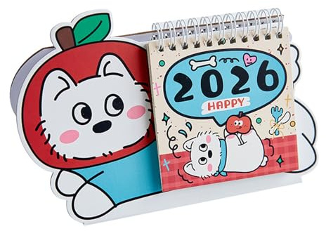Hunde-Tischkalender 2026, stehend, monatlicher Zeitplan für Schule, Büro