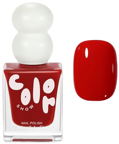 Nail Varnish - High Glossy Classic Red Nail Varnish - Quick Dry & Long-Lasting - Chip Resistant Nail Polish for Women Girls DIY - No UV Curing Neede (Red)
