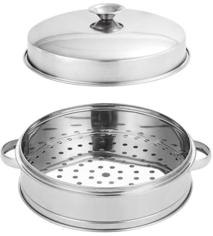 TOPPERFUN Vaporera de Acero Inoxidable 20 CM con Tapa Cesta de Vapor para Cocinar al Vapor Utensilio Multifuncional para Bollos Verduras y Dim Sum Adecuado para Cocina Doméstica