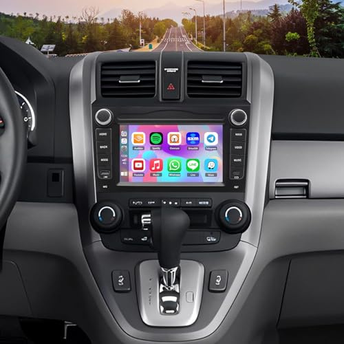 4+64G Android 14 Car Radio Stereo Upgrade for Honda CRV 2007-2011, 7inch Touch Screen Car Radio GPS Navi Head Unit w/Wireless Carplay Android Auto Double Din Bluetooth WiFi FM RDS SWC Backup Camera