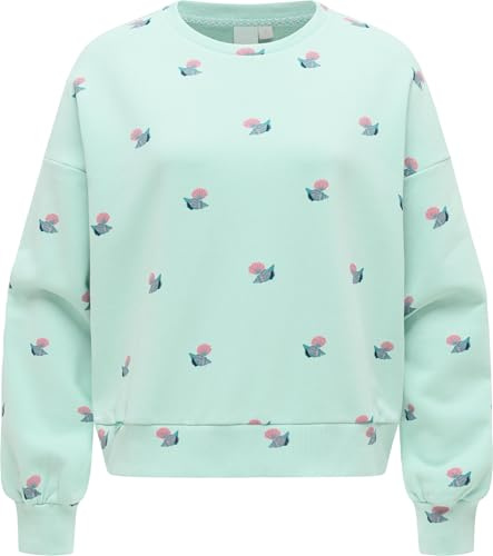 Ragwear Damen lässiges Cropped Sweatshirt Oversized Pullover mit modischem Allover-Print Wuss Shells XS-XXL