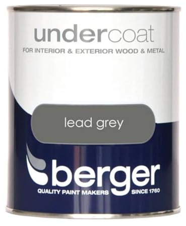 DRW Lead Grey Undercoat Paint 750ml | Interior and Exterior Undercoat for Wood and Metal | Base Coat for Gloss Satin and Eggshell Paint | Trim Paint for Doors Skirting Boards and Window Frames
