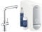 GROHE Blue Home - Starter Kit (L- Auslauf, 3 gefilterte und gekühlte Wasserarten, für GROHE Blue Filter S-Size, Filterkopf mit flexibler Wasserhärteeinstellung), chrom, 31454001