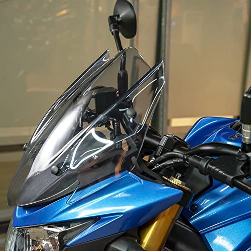 Motorrad Windschutzscheibe für GSX-S750 Frontverkleidung Windschutzscheibe Ablenker Visierschutz mit Halterung für GSX-S GSXS 750 GSXS750 2017 2018 2019 2020 2021 2022 2023 (Leichte Rauchfarbe)