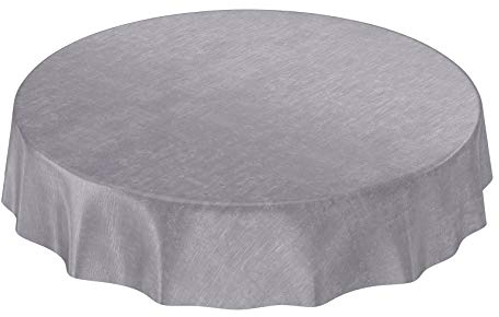 ANRO Tischdecke Wachstuchtischdecke Wachstuch Wachstischdecke Tischdecke Beton Grau Uni Urban Rund 140cm